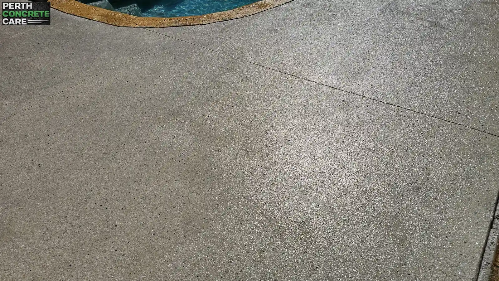 Epoxy flake pool area with sandstone aggregate installed in Mindarie, W.A