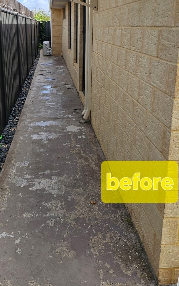 Garage concrete floor before grinding and hone & seal